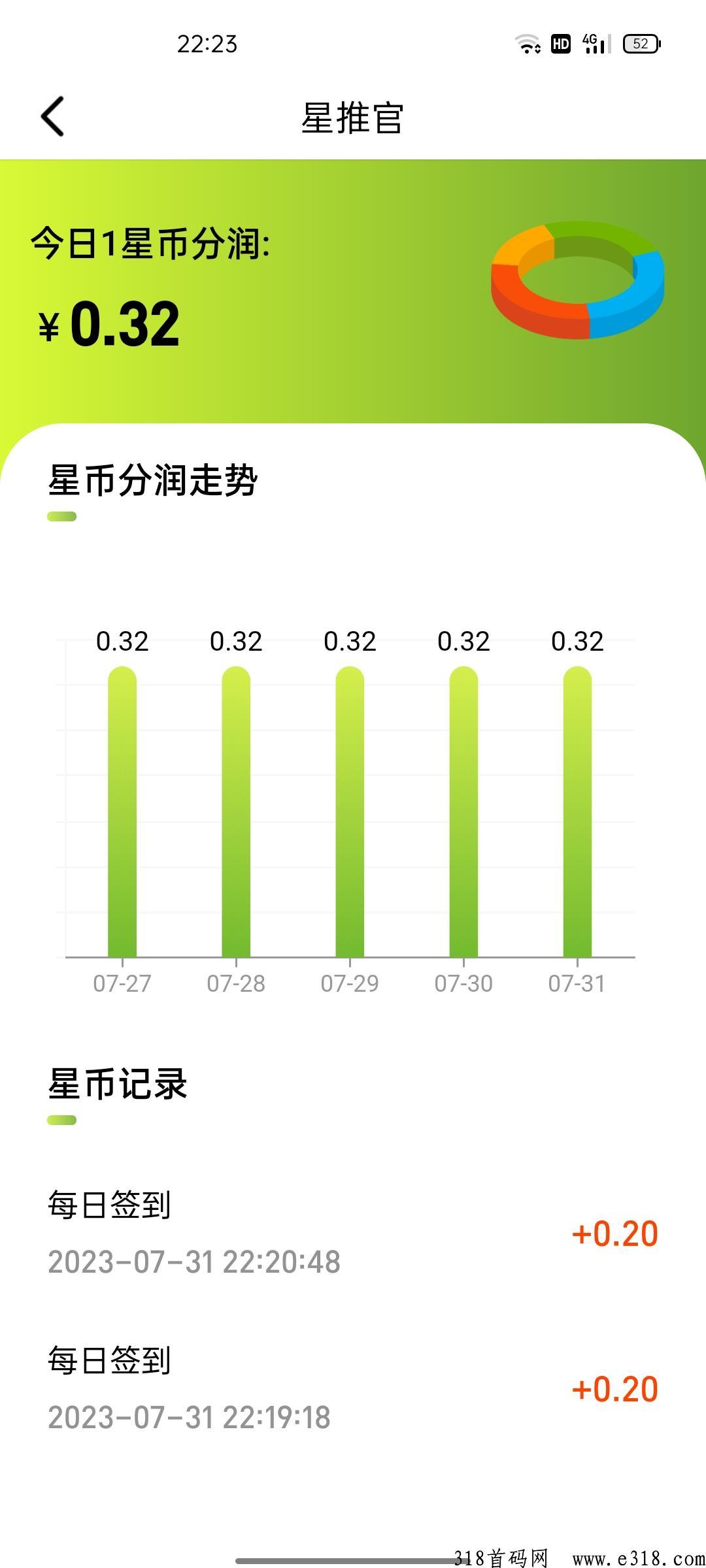 星推官，签到每天分奖励