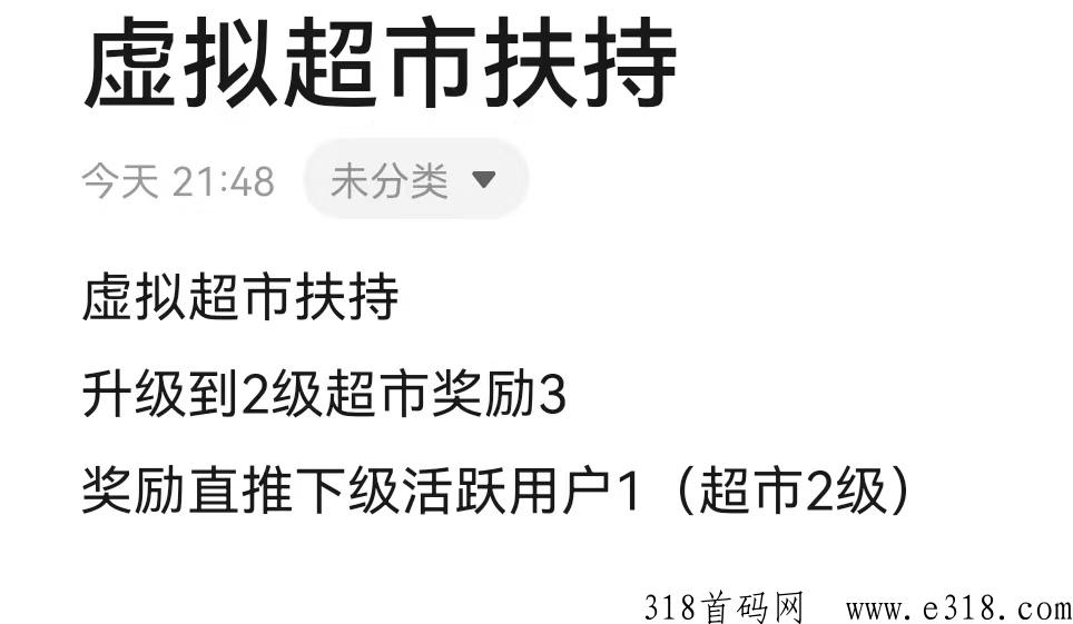 虚拟超市！无会员！三大优势模式，简单人人可玩，拒绝花里胡哨