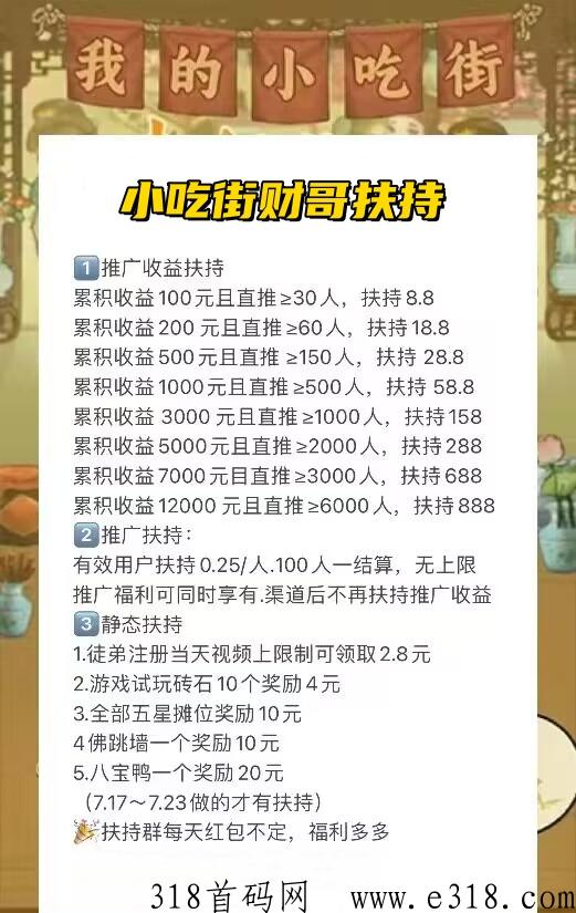 我的小吃街2，全网首码，新用户今日后简单秒提