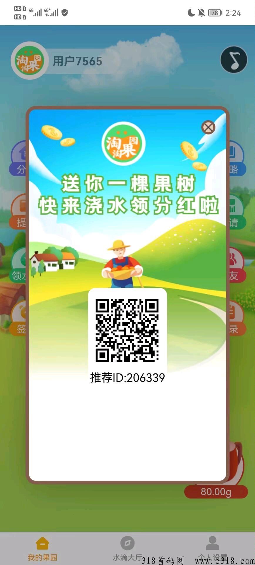 淘淘果园，每天分红