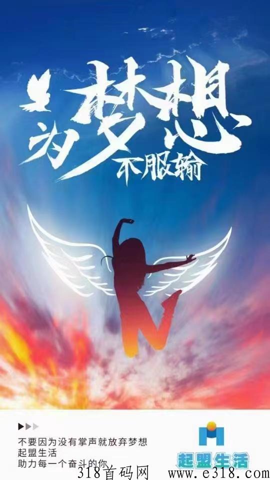 起盟生活下月初上线，黑马项目，对接团队，扶持置顶