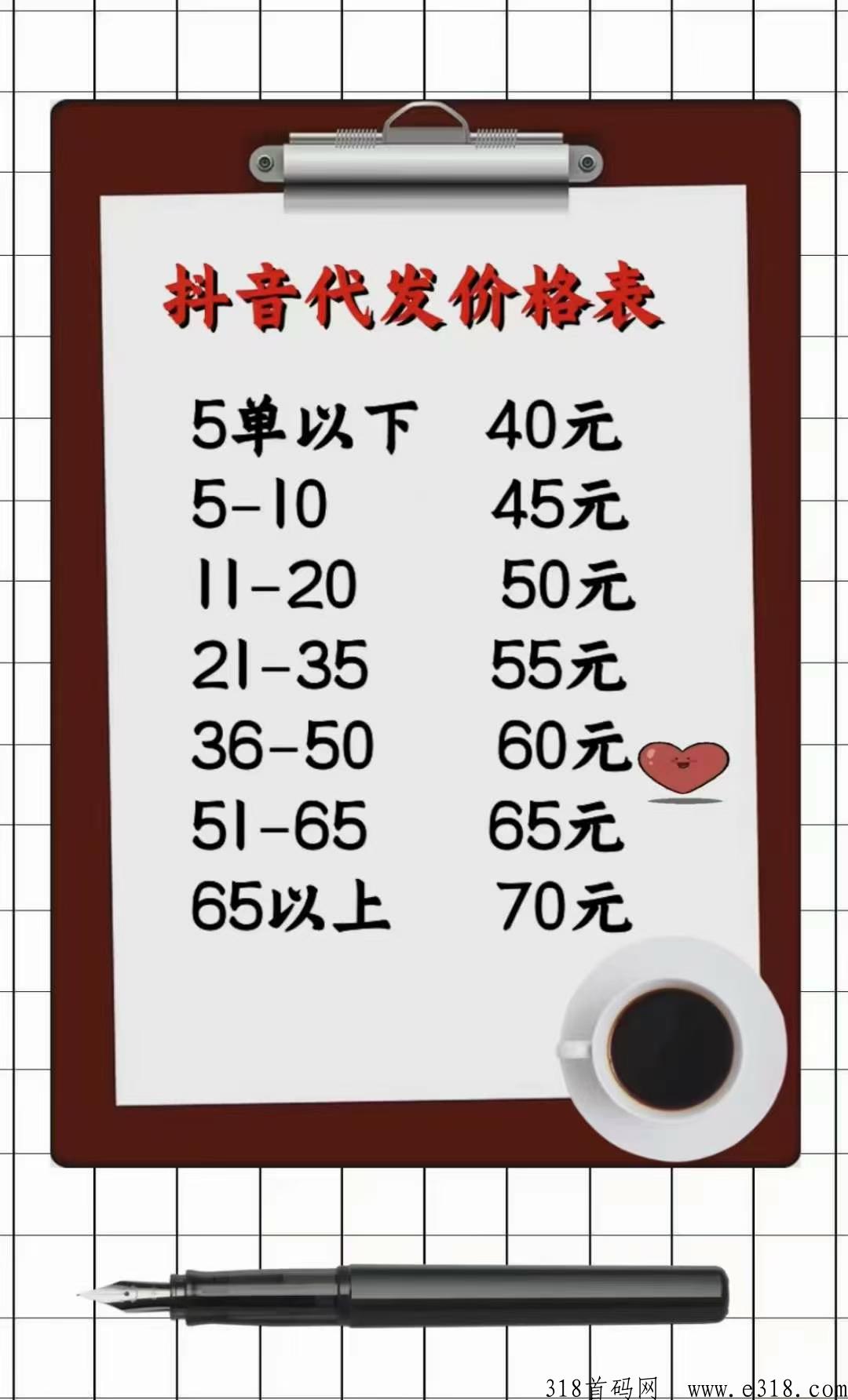 全网招抖音代发，支持预付