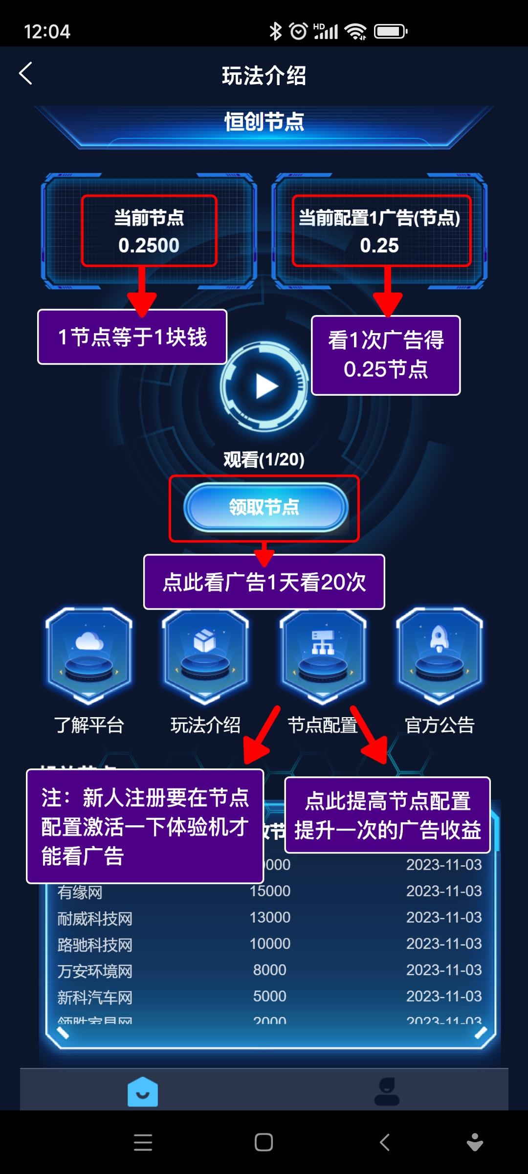 首码恒创节点，每天撸广告