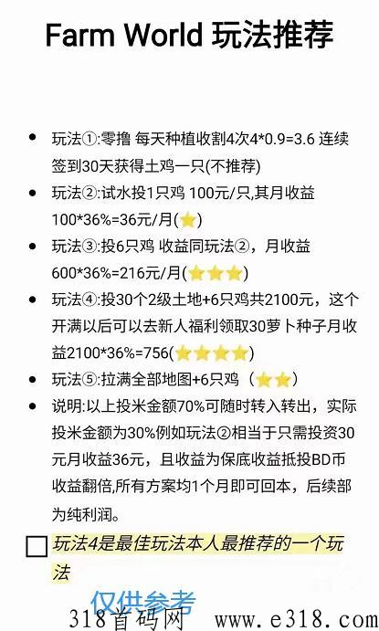 [预览]Farm world农场，实力背景如何，值不值得做？扶持