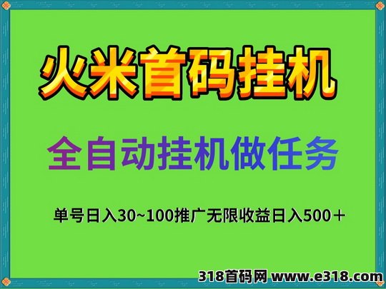 新出火米平台，2024最强副业推荐