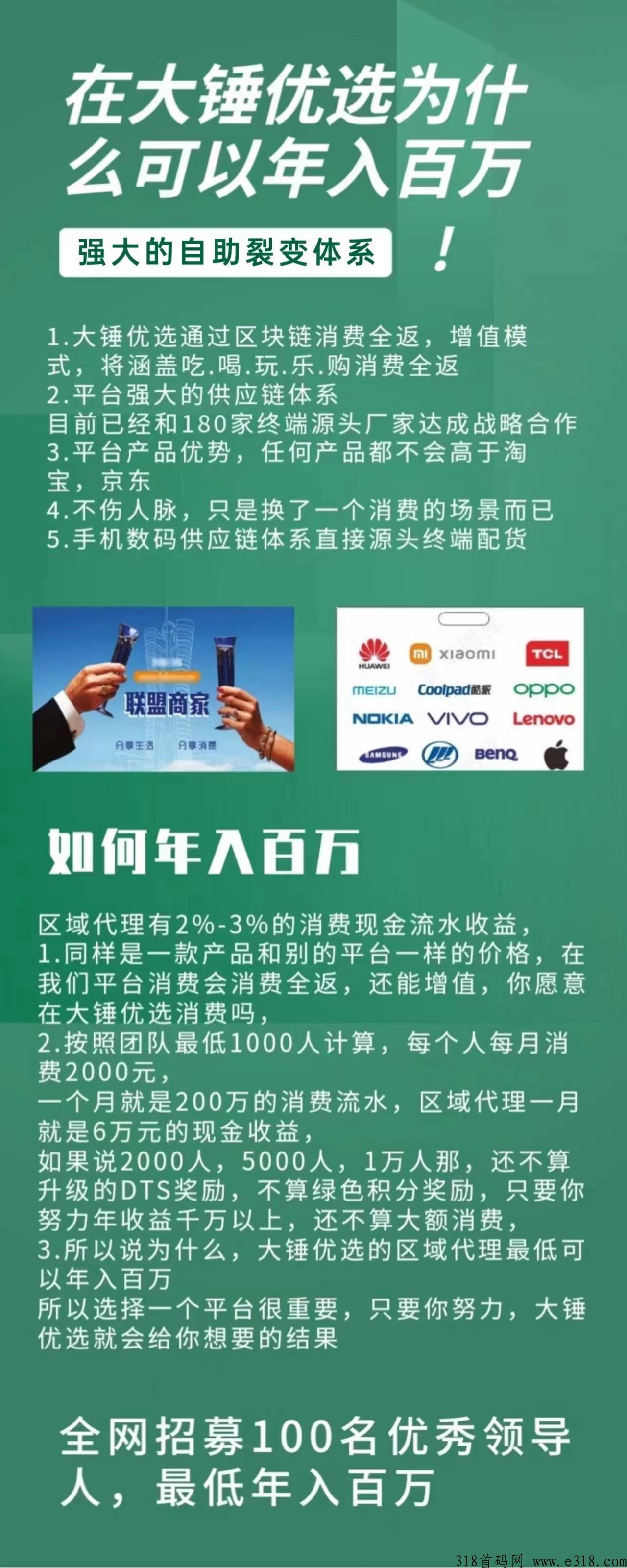 首码上线大锤优选，2024最强模式黑马出现，消费全返加最强卷轴，团队长扶持拉满