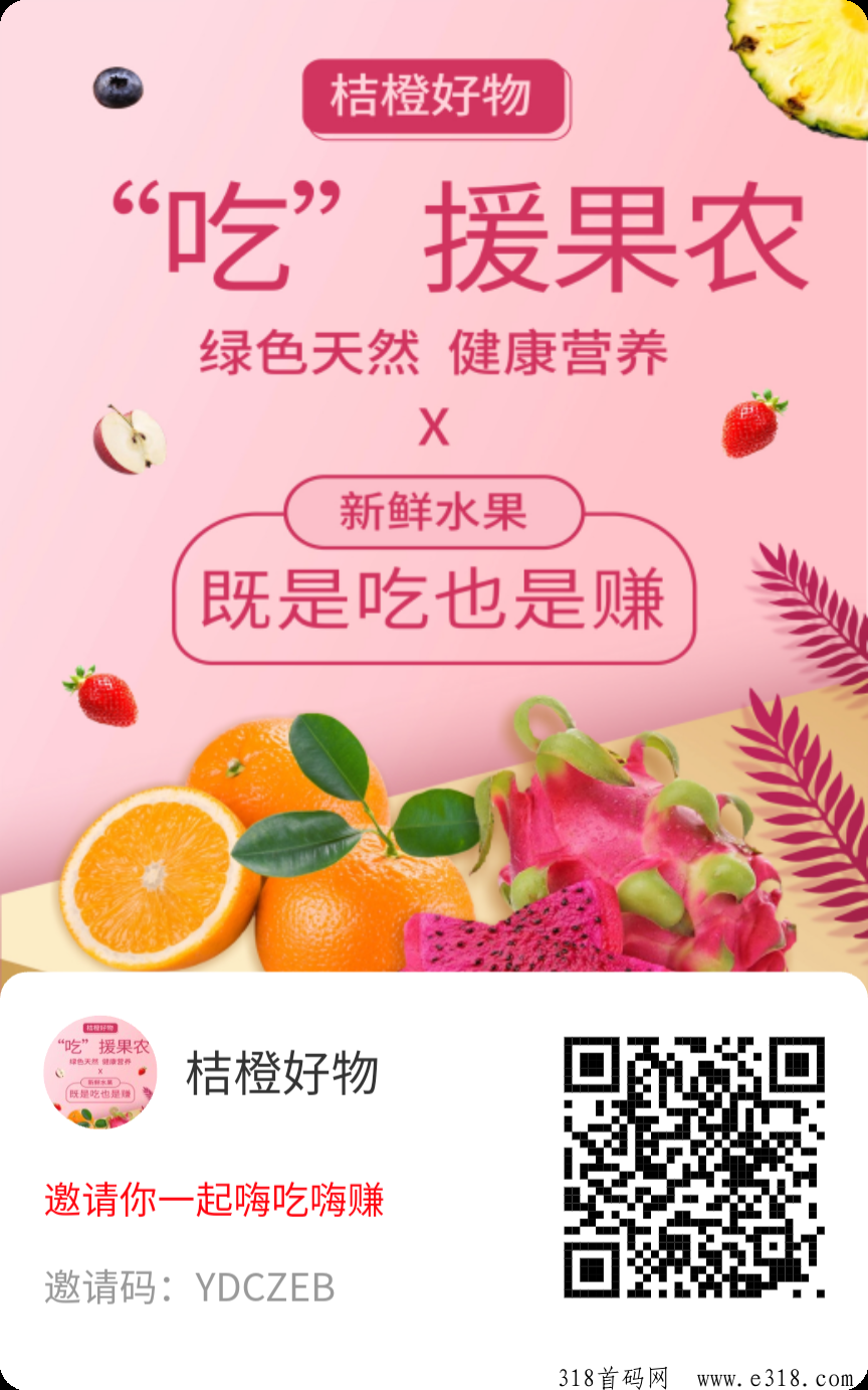 桔橙好物，首码上新，招募团队长，送代理