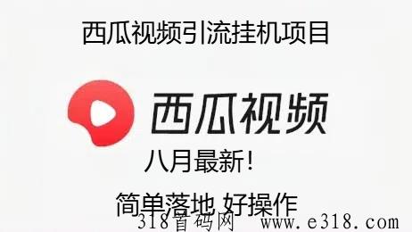 西瓜视频挂机，自动引流变现，扶持团队推广收益