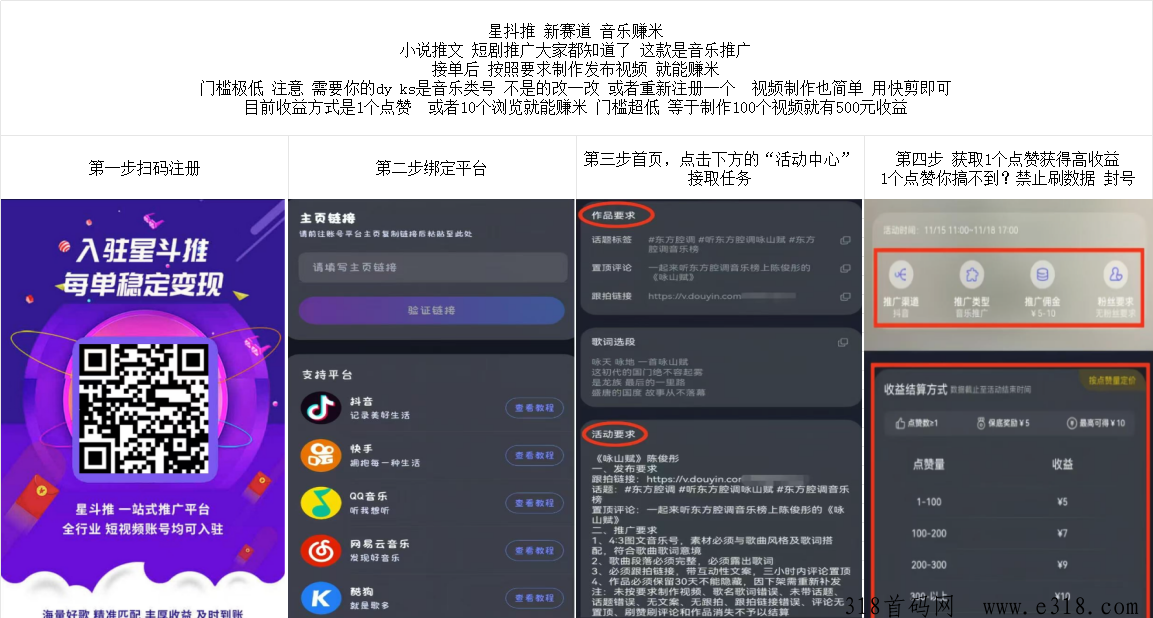 星抖推，音乐赚米一个价高，新赛道
