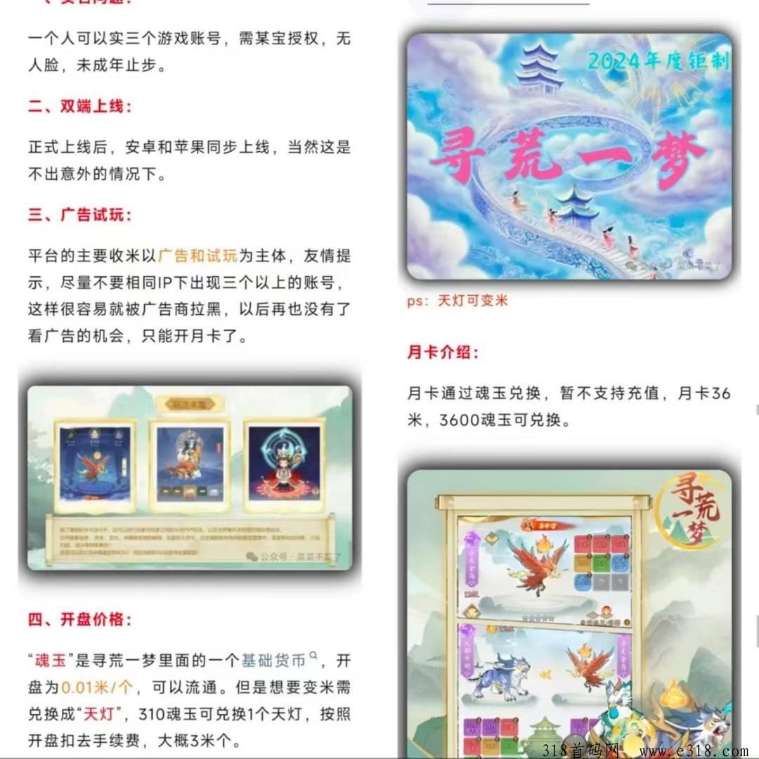 寻荒一梦首码，打造长久搬砖小游戏