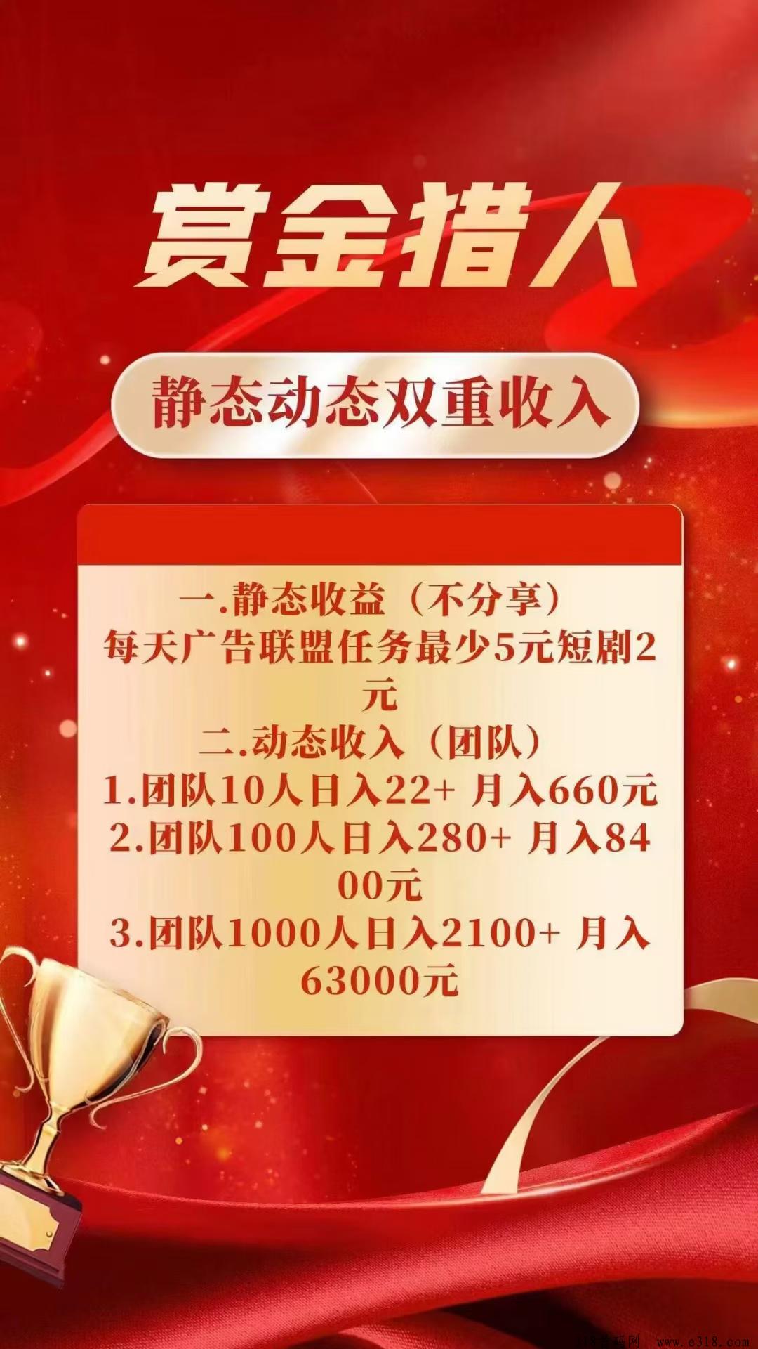 赏金猎人，火爆上线，全网最高扶持  
