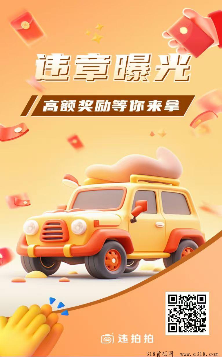 违拍拍，超强副业，全民拍违章赚收入！