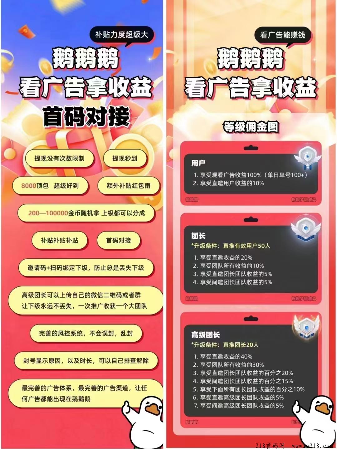 《鹅鹅鹅》首码零撸，广告赚米，最新模式，抓紧上车