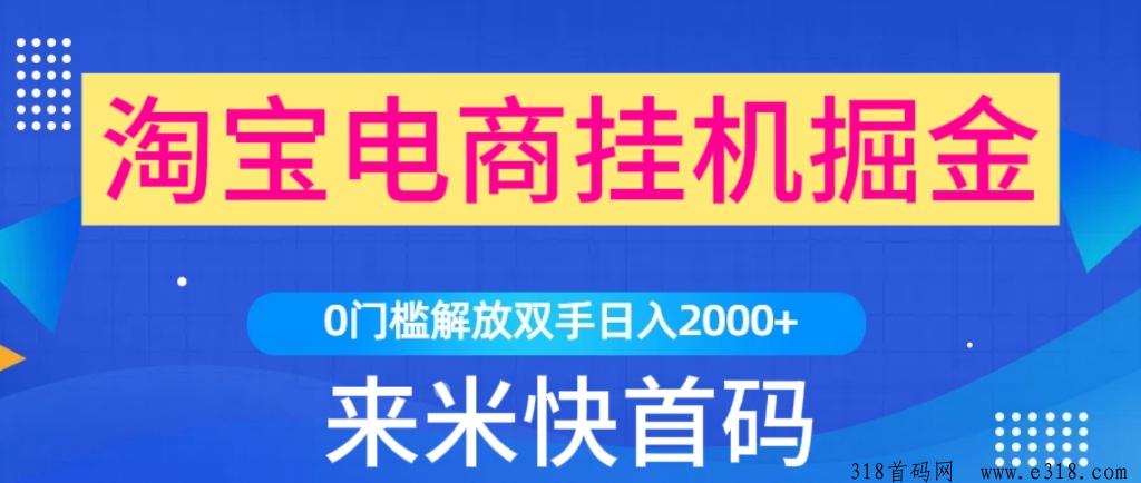 来钱快首码对接，电商挂机掘金项目