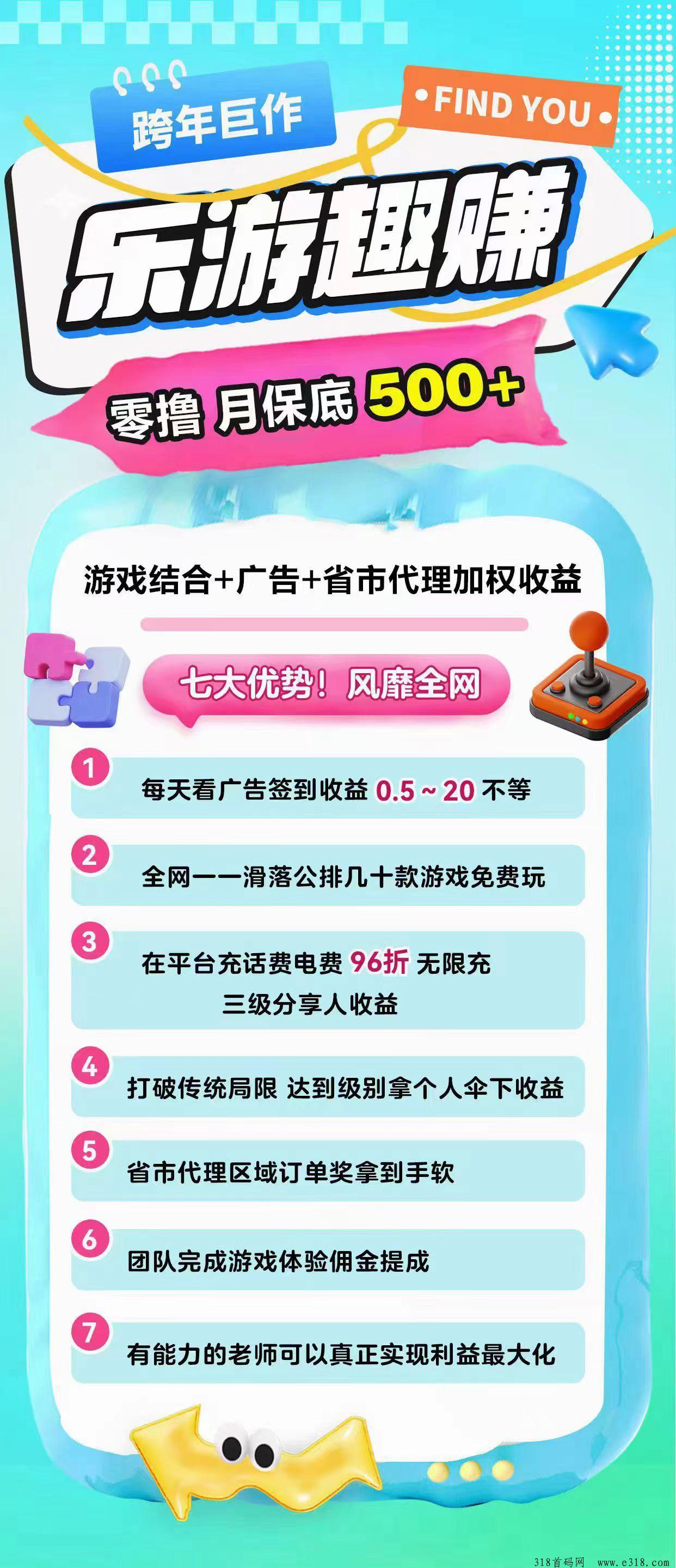 乐游趣赚首码2024收官之作，实力大项目，全网一手对接