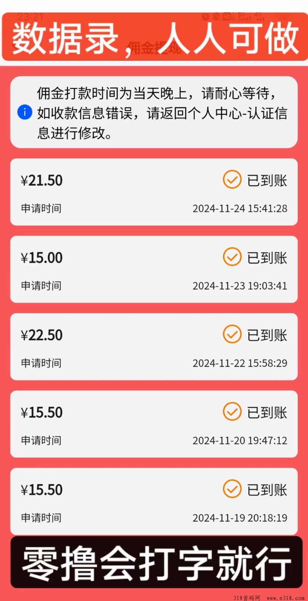 数据录，打字就能撸羊毛