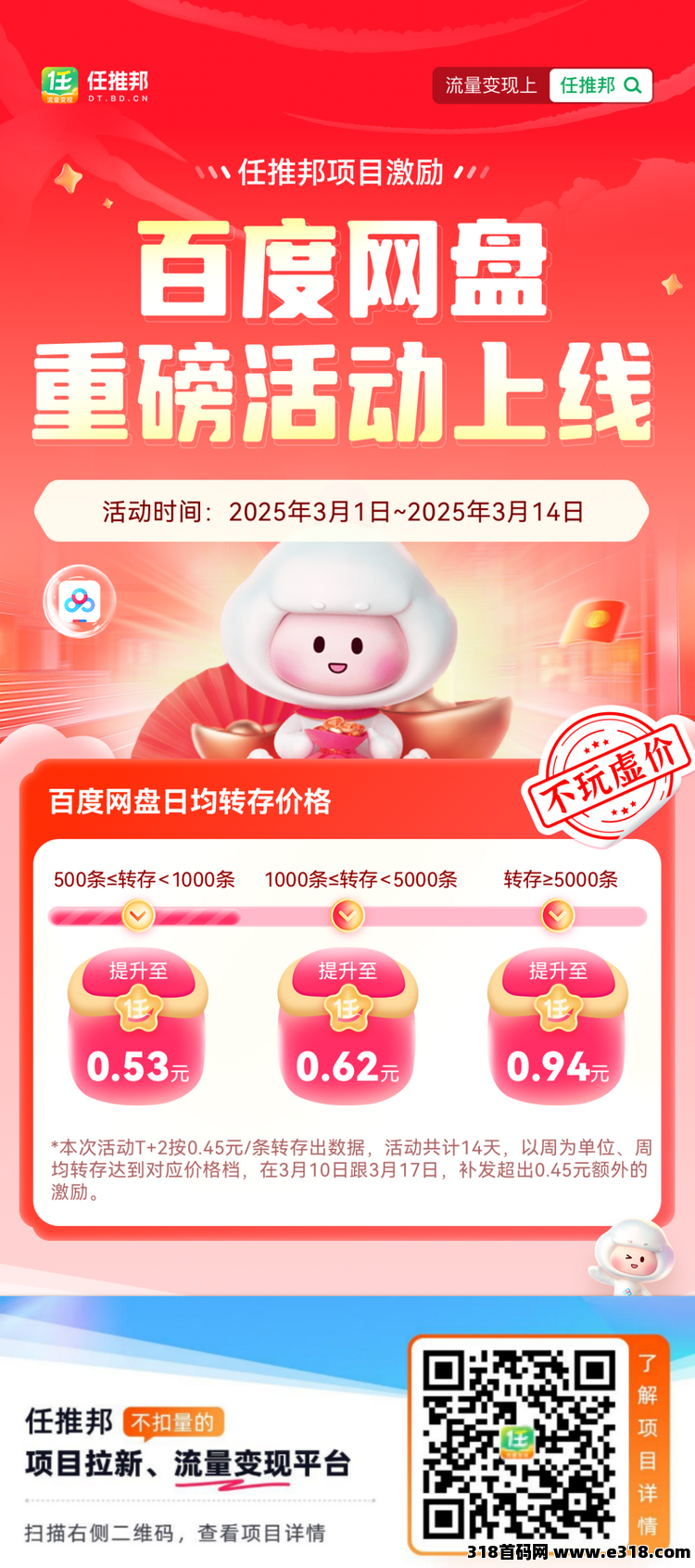 任推帮项目：重磅消息！百度网盘项目拉新、盛大活动开启！惊喜不断！