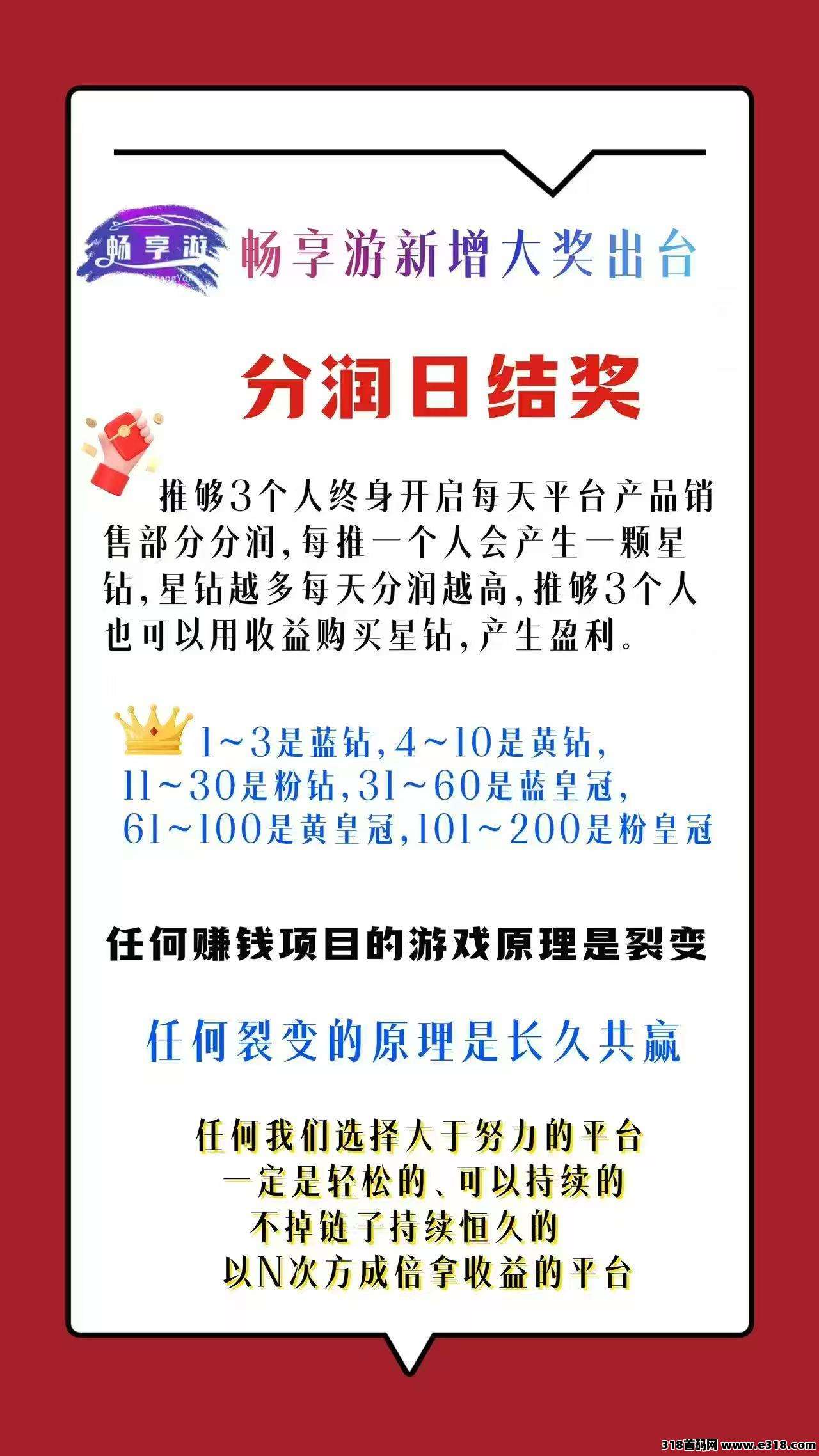 畅享游，链动2+1模式，推三个人就能开启躺赚
