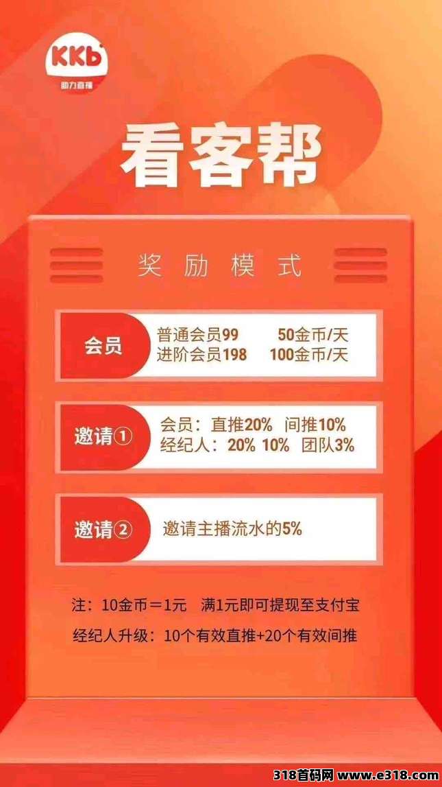 看客帮，今年最黑马项目，想翻身的来，团队长顶级扶持