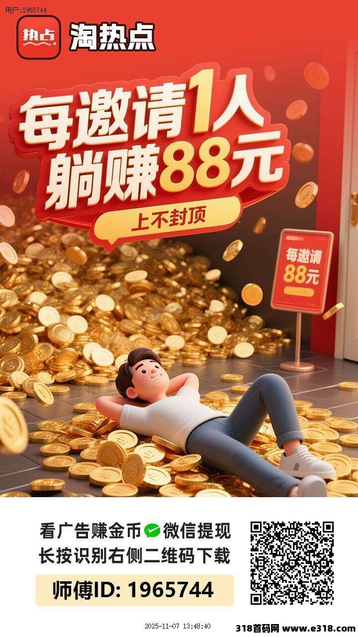 淘热点首码火爆上线，无需养机看广告，每个人都能赚钱