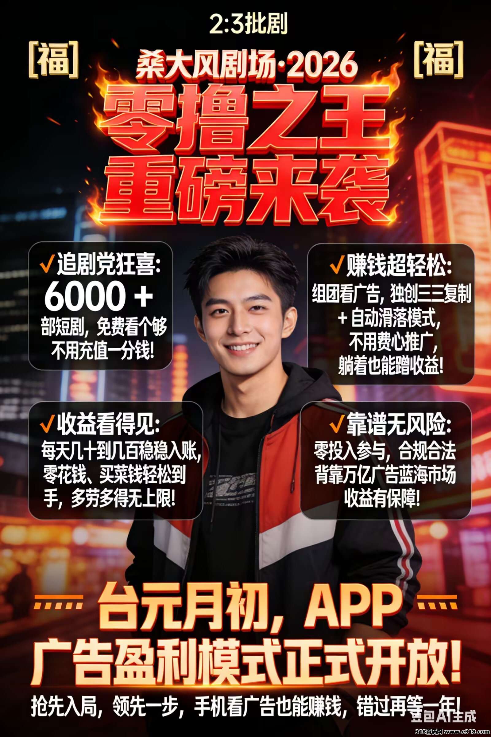 大风剧场，特大好消息，0投，轻松赚
