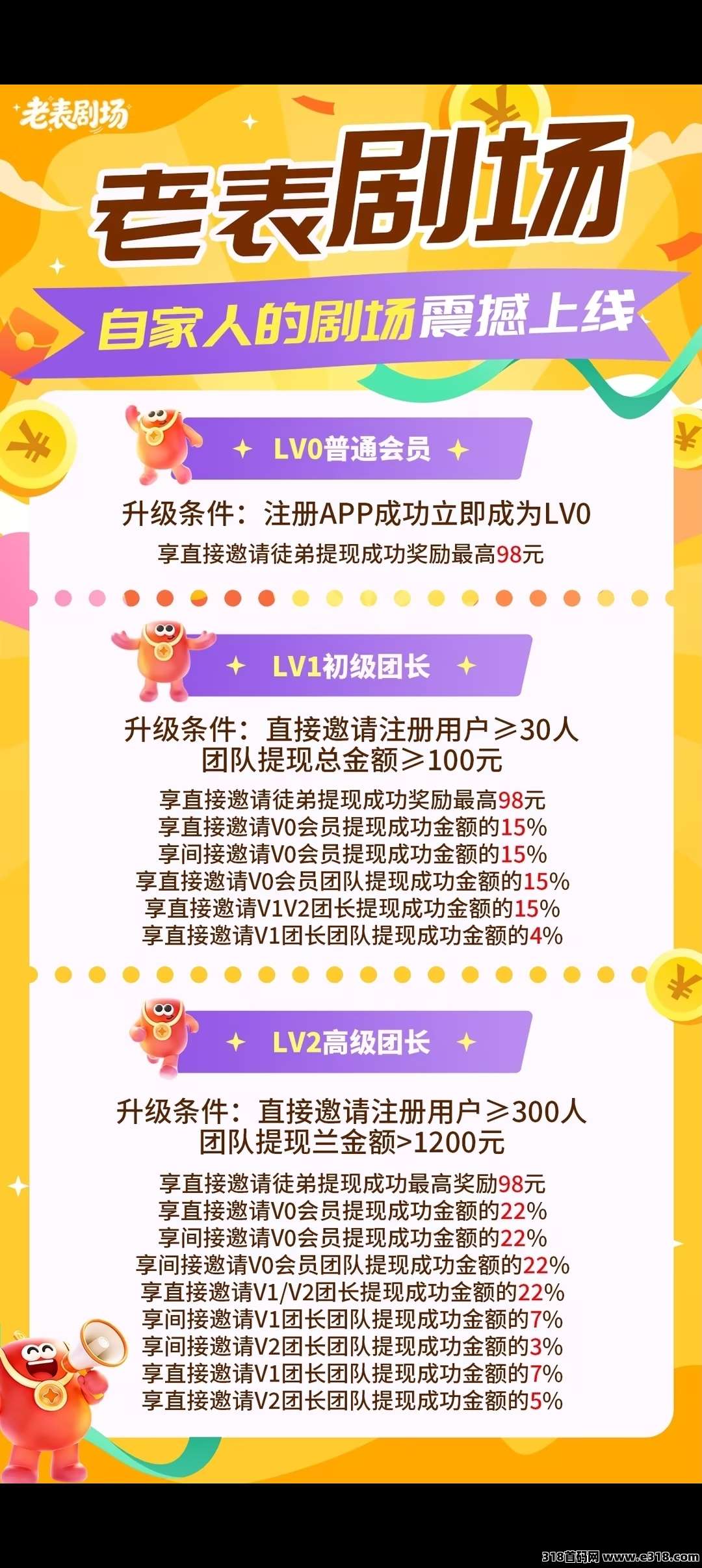 老表剧场首码刚出，加入团长轻松赚米